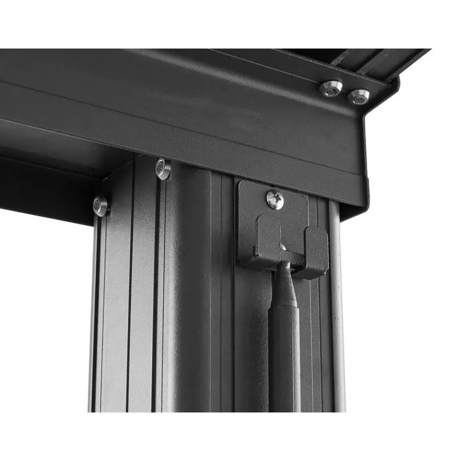 Aanleunende pergola IZEDA - 300 cmx300 cmx200 cm - Antracietgrijs Kunststof