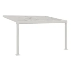Aanleunende pergola IZEDA - 400 cmx298 cmx200 cm - Wit Kunststof Metaal