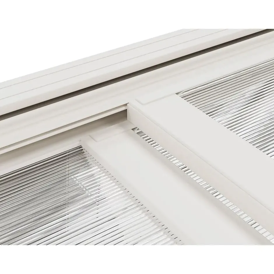 Aanleunende pergola IZEDA - 400 cmx298 cmx200 cm - Wit Kunststof Metaal