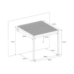 Aanleunende pergola SERADO - 304 cmx308 cmx220 cm - Antracietgrijs Metaal