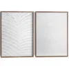 Abstracte wanddecoratie set met structuur Minimalistische bladeren - 40 x 30