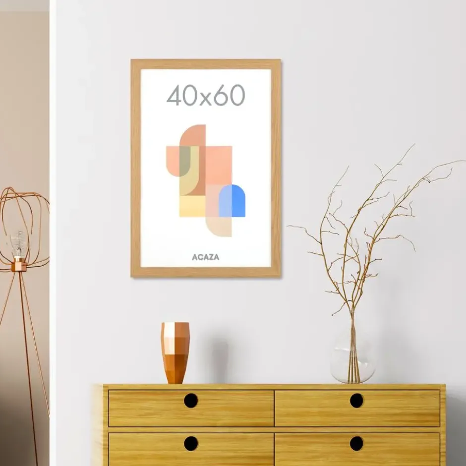 ACAZA Fotokader - Fotolijst in MDF van 40x60 cm - Warm Oak - Plexiglas