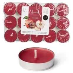 Acorde theelichtjes - appel/kaneel geur - 30x - rood - 3 uur