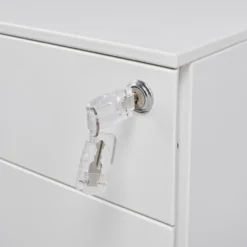 Afsluitbaar ladeblok / bureaukast 39x60 cm - 3 lades - Wit