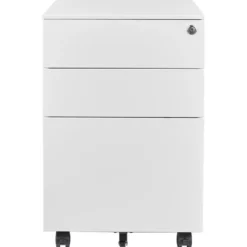 Afsluitbaar ladeblok / bureaukast 39x60 cm - 3 lades - Wit