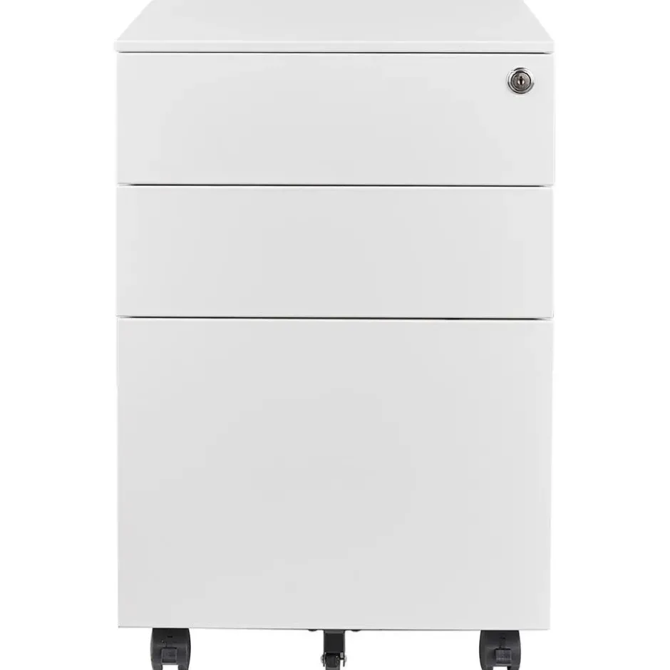 Afsluitbaar ladeblok / bureaukast 39x60 cm - 3 lades - Wit