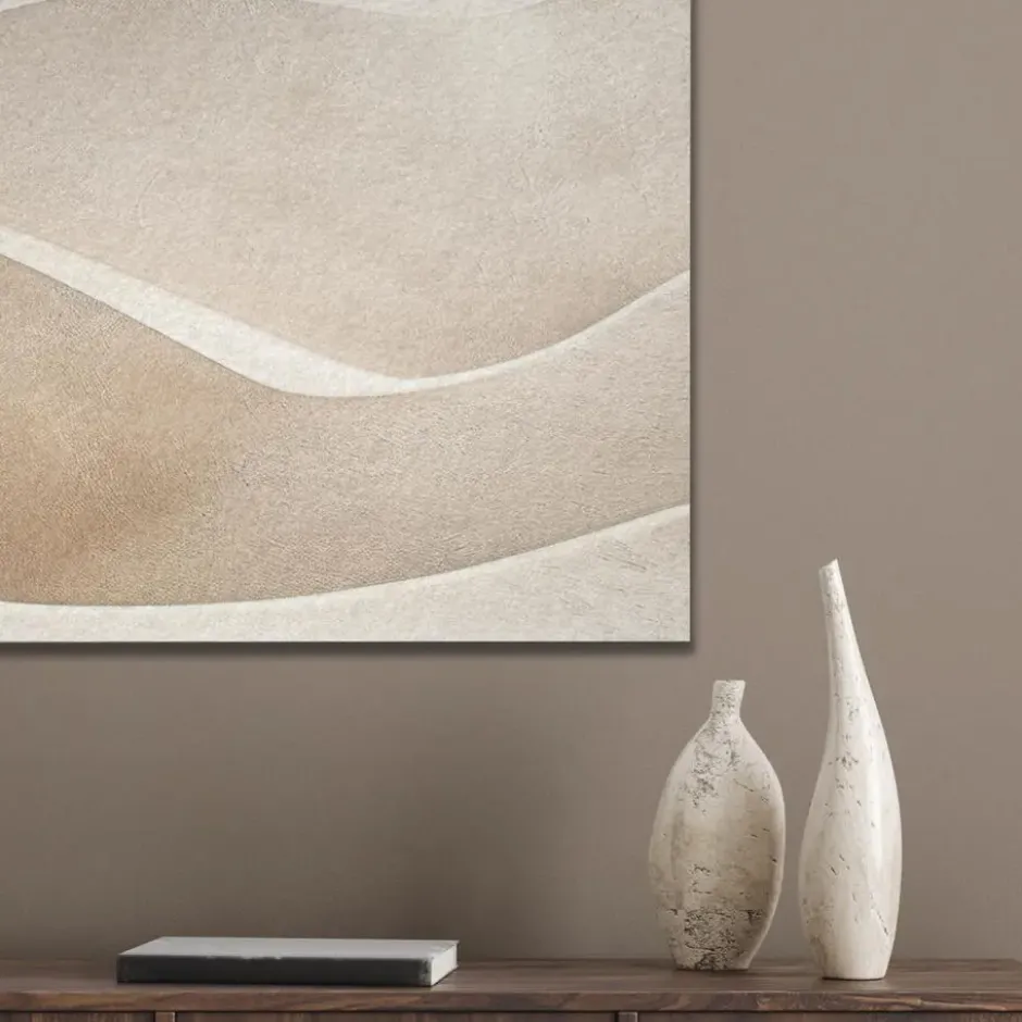 Akoestisch Schilderij 100x70 cm Beige - Natuur - Abstract - Modern