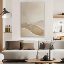 Akoestisch Schilderij 70x100 cm Beige - Natuur - Abstract - Modern