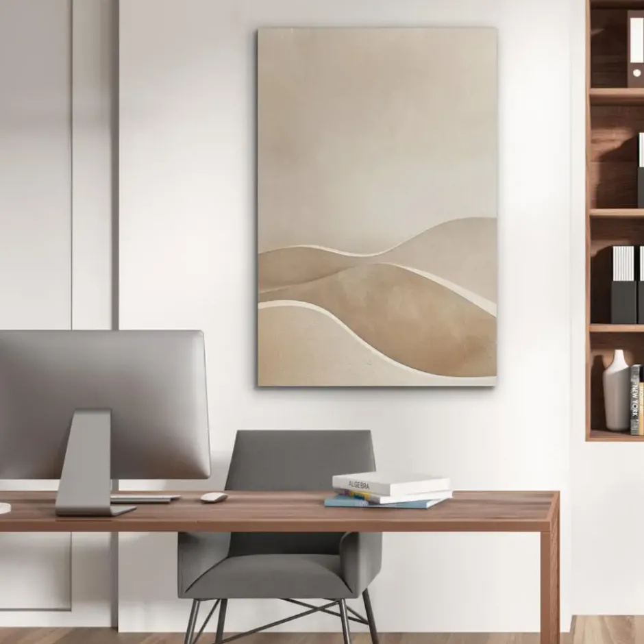 Akoestisch Schilderij 70x100 cm Beige - Natuur - Abstract - Modern