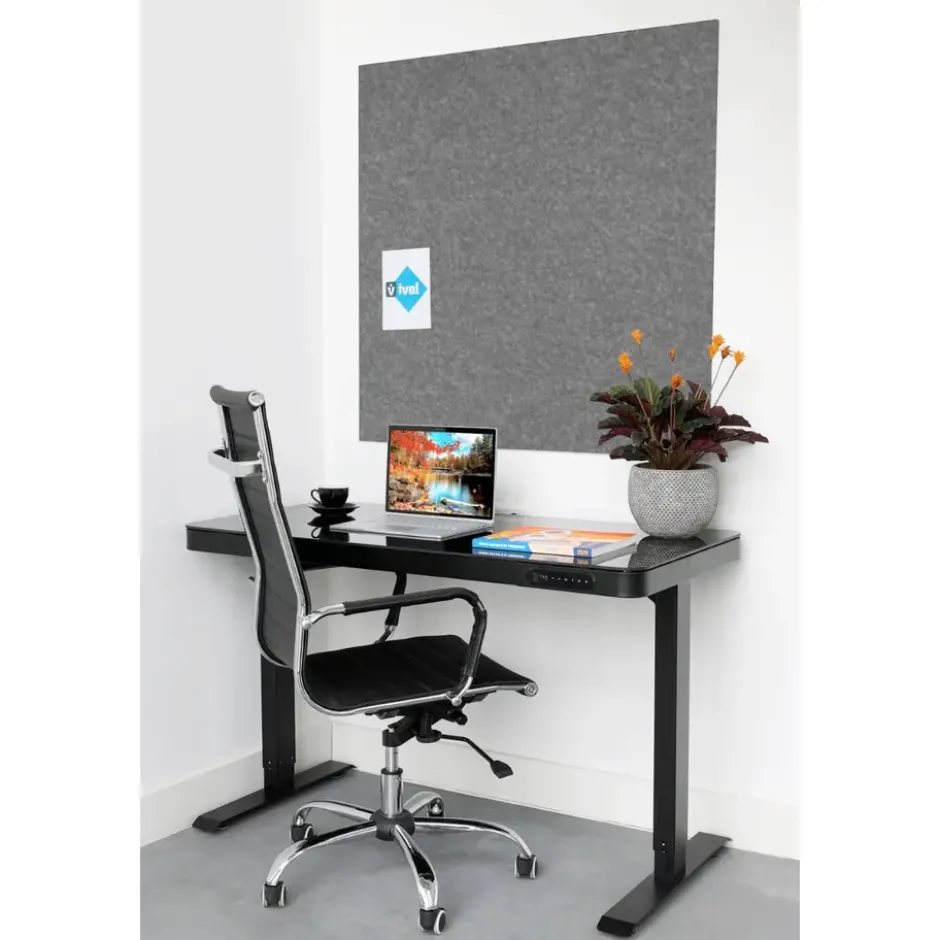 Akoestisch wandpaneel PET-vilt - 100x100 cm - Grijs