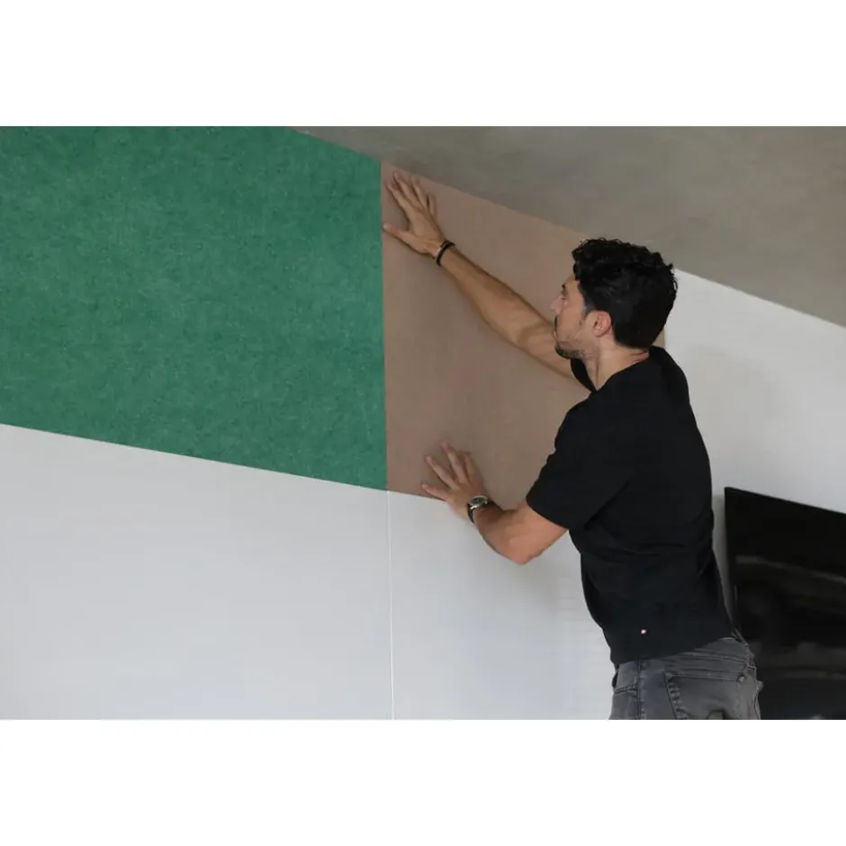 Akoestisch wandpaneel PET-vilt - 100x100 cm - Grijs