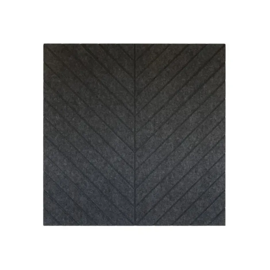 Akoestisch wandpaneel PET-vilt - 100x100cm - Visgraat motief Antraciet