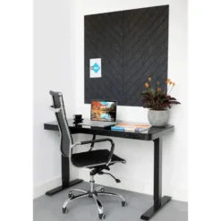 Akoestisch wandpaneel PET-vilt - 100x100cm - Visgraat motief Antraciet