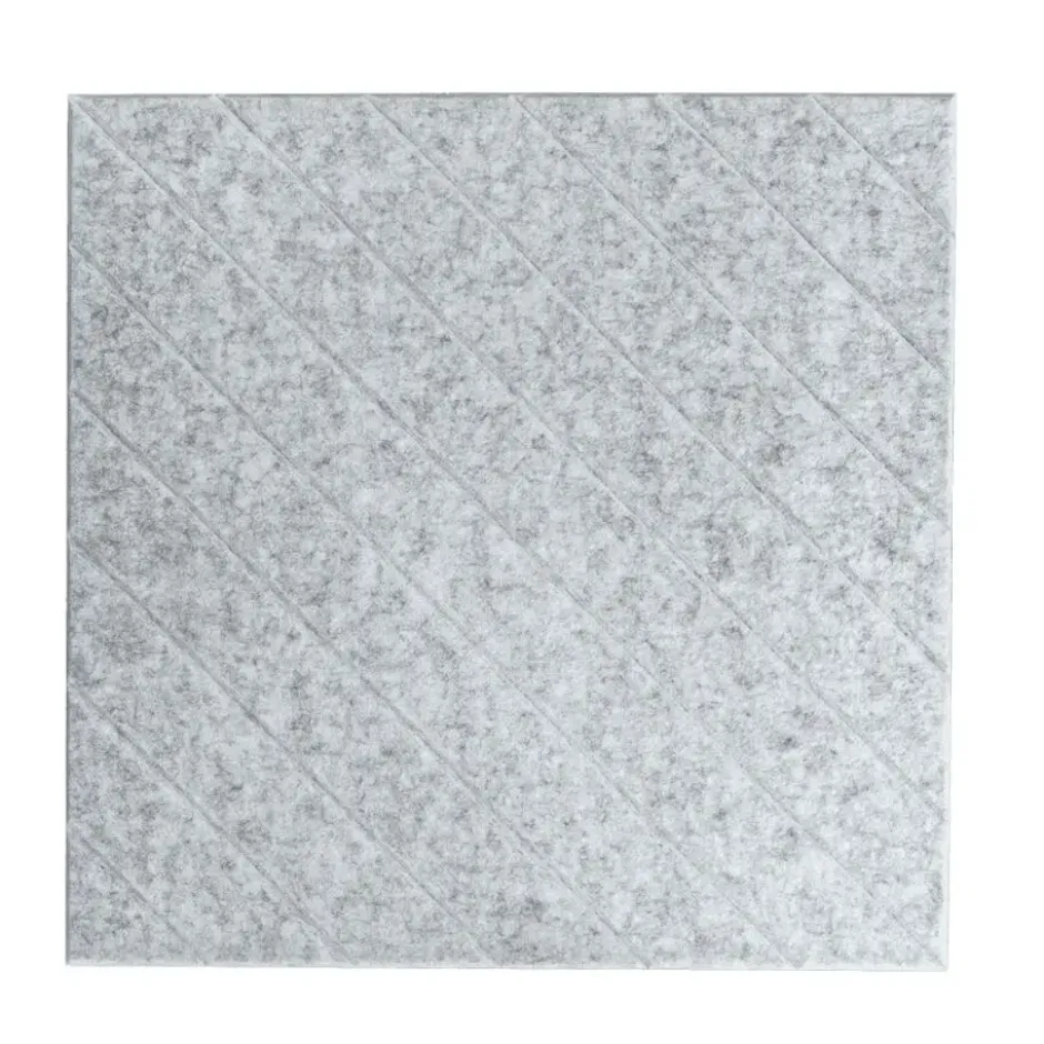 Akoestisch wandpaneel - 5 stuks - 60x60cm - Lijnmotief Grijs