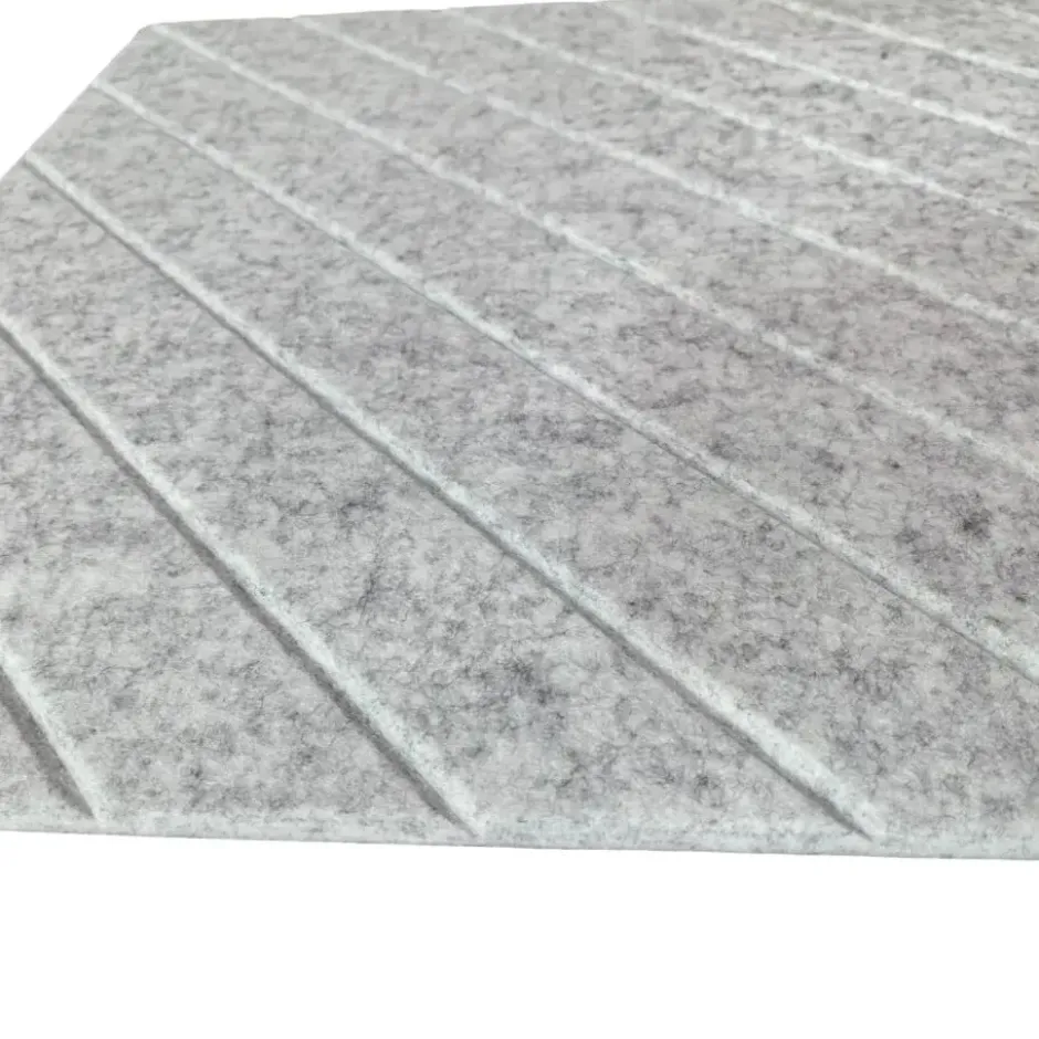 Akoestisch wandpaneel - 5 stuks - 60x60cm - Lijnmotief Grijs