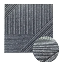 Akoestisch wandpaneel - 5 stuks - 60x60cm - Geometrisch motief Donkergrijs