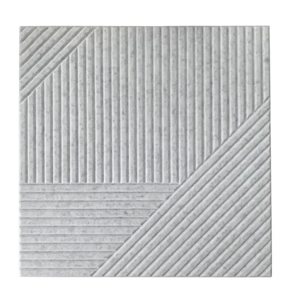Akoestisch wandpaneel - 5 stuks - 60x60cm - Geometrisch motief Grijs