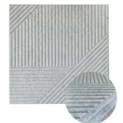 Akoestisch wandpaneel - 5 stuks - 60x60cm - Geometrisch motief Grijs