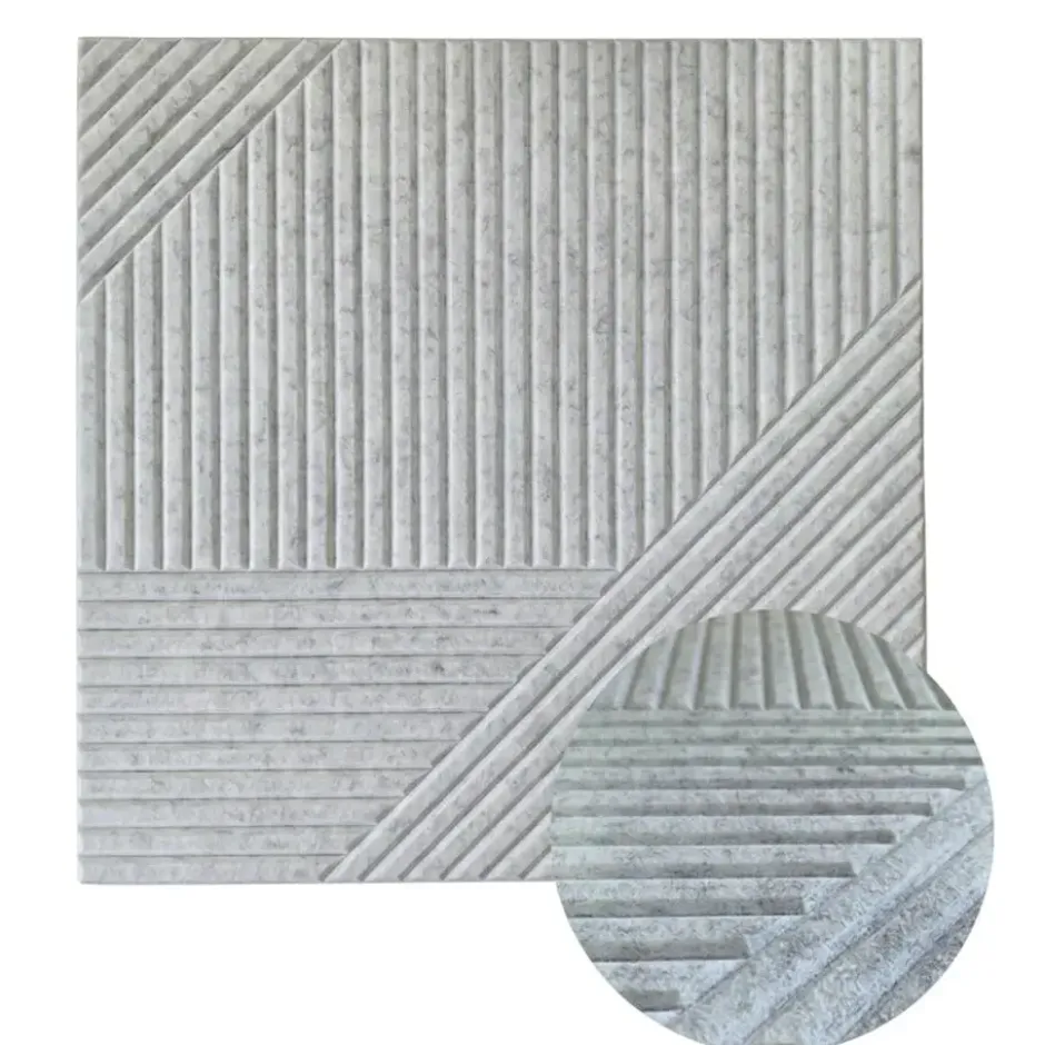 Akoestisch wandpaneel - 5 stuks - 60x60cm - Geometrisch motief Grijs