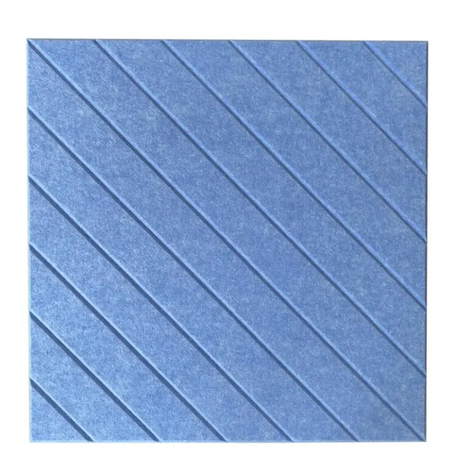 Akoestisch wandpaneel - 5 stuks - 60x60cm - Lijnmotief Blauw