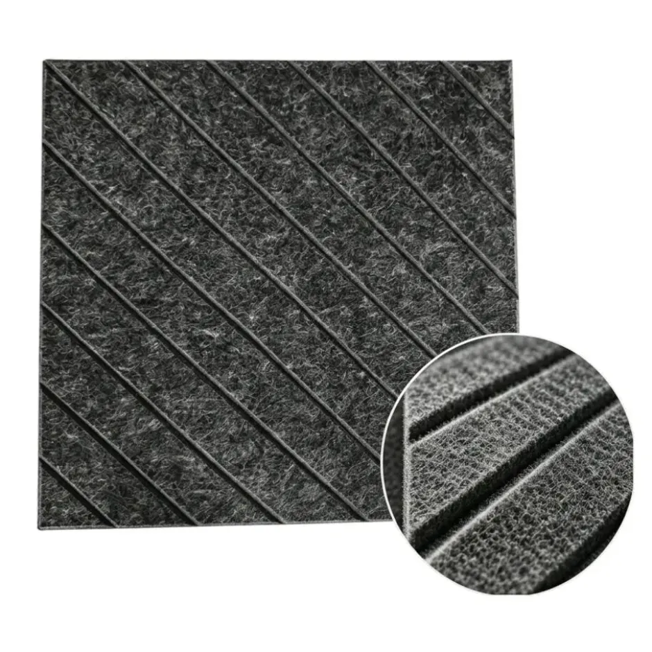 Akoestisch wandpaneel - 5 stuks - 60x60cm - Lijnmotief Donkergrijs