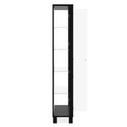 ALBI Vitrinekast met 2 deuren - Zwart - 33x62x189 cm