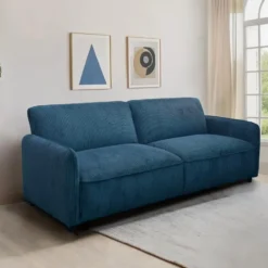 Alicia-Slaapbank 3-zitter in ribfluwelen blauw