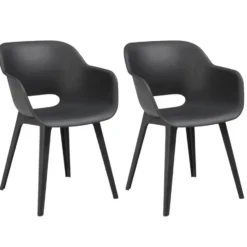 Allibert Tuinstoel Akola - grafiet (2 stuks )
