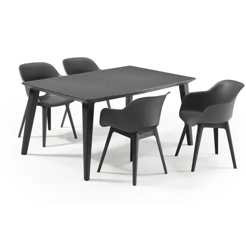 Allibert Tuinstoel Akola - grafiet (2 stuks )