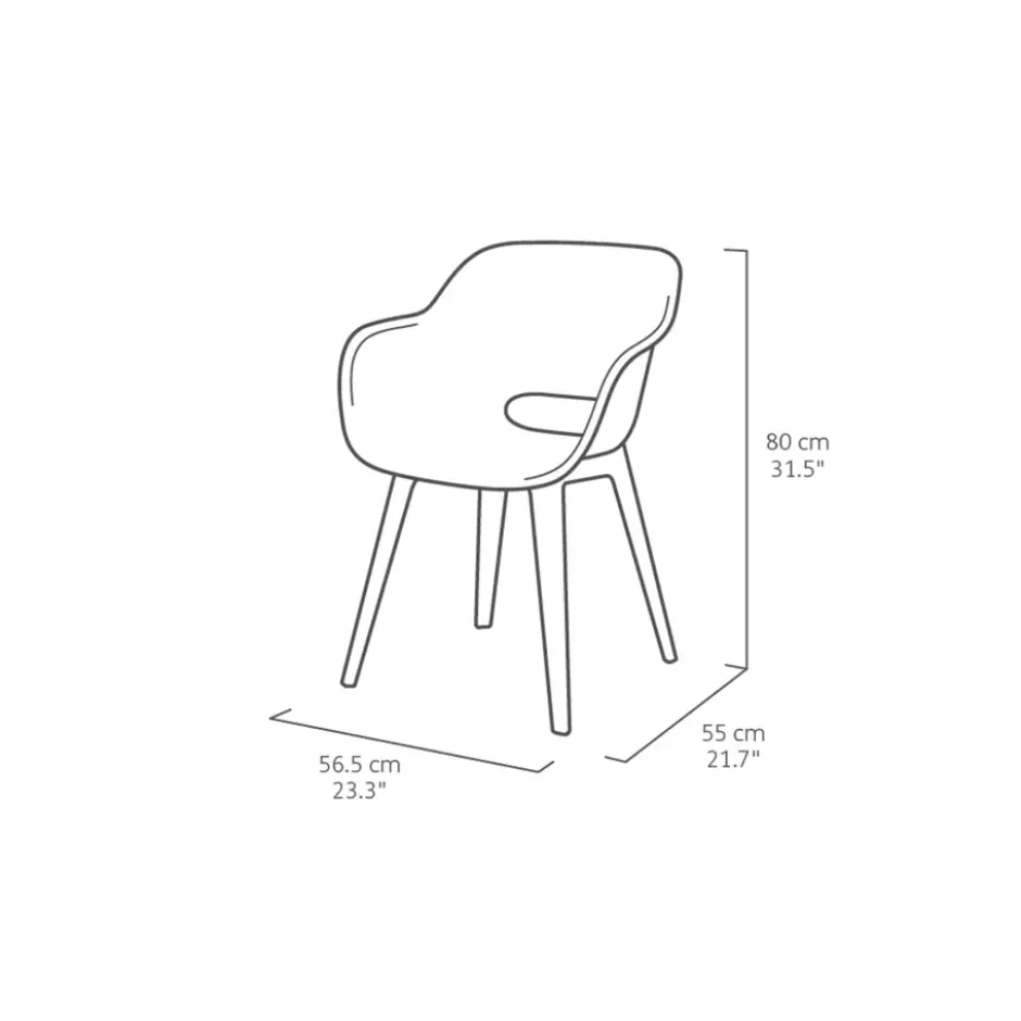 Allibert Tuinstoel Akola - grafiet (2 stuks )