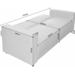Allie II-Slaapbank 3-zitter in fluweel taupe