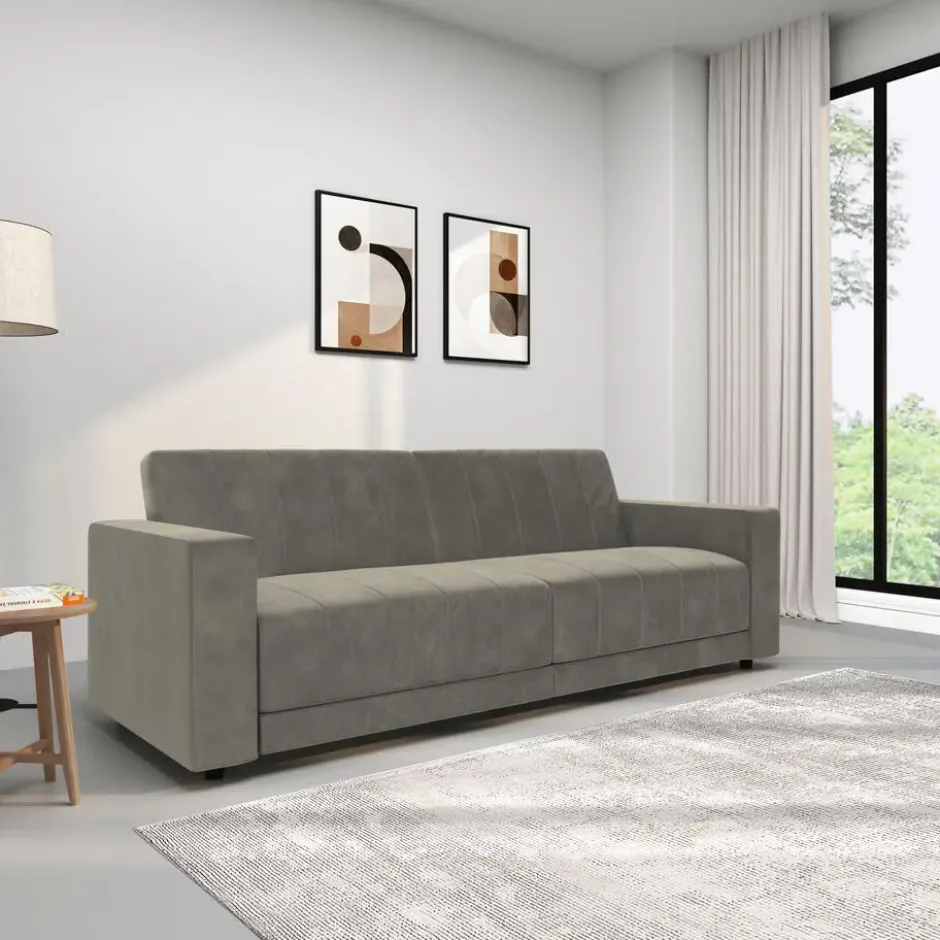Allie II-Slaapbank 3-zitter in fluweel taupe
