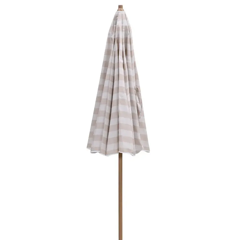 Aloha – stokparasol Ø200 cm – light teak look – taupe/ecru