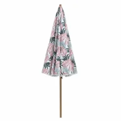 Aloha – stokparasol Ø200 cm – light teak look – palm forest