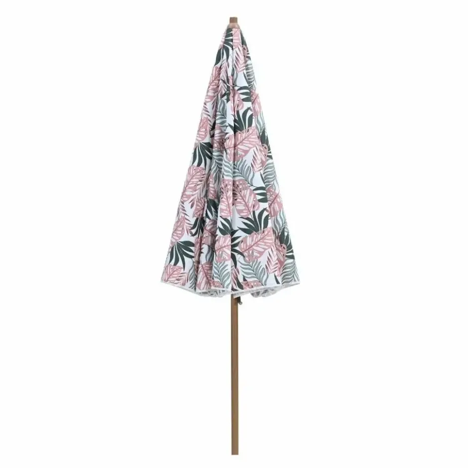Aloha – stokparasol Ø200 cm – light teak look – palm forest