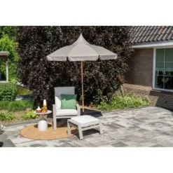 Aloha – stokparasol Ø200 cm – light teak look – taupe