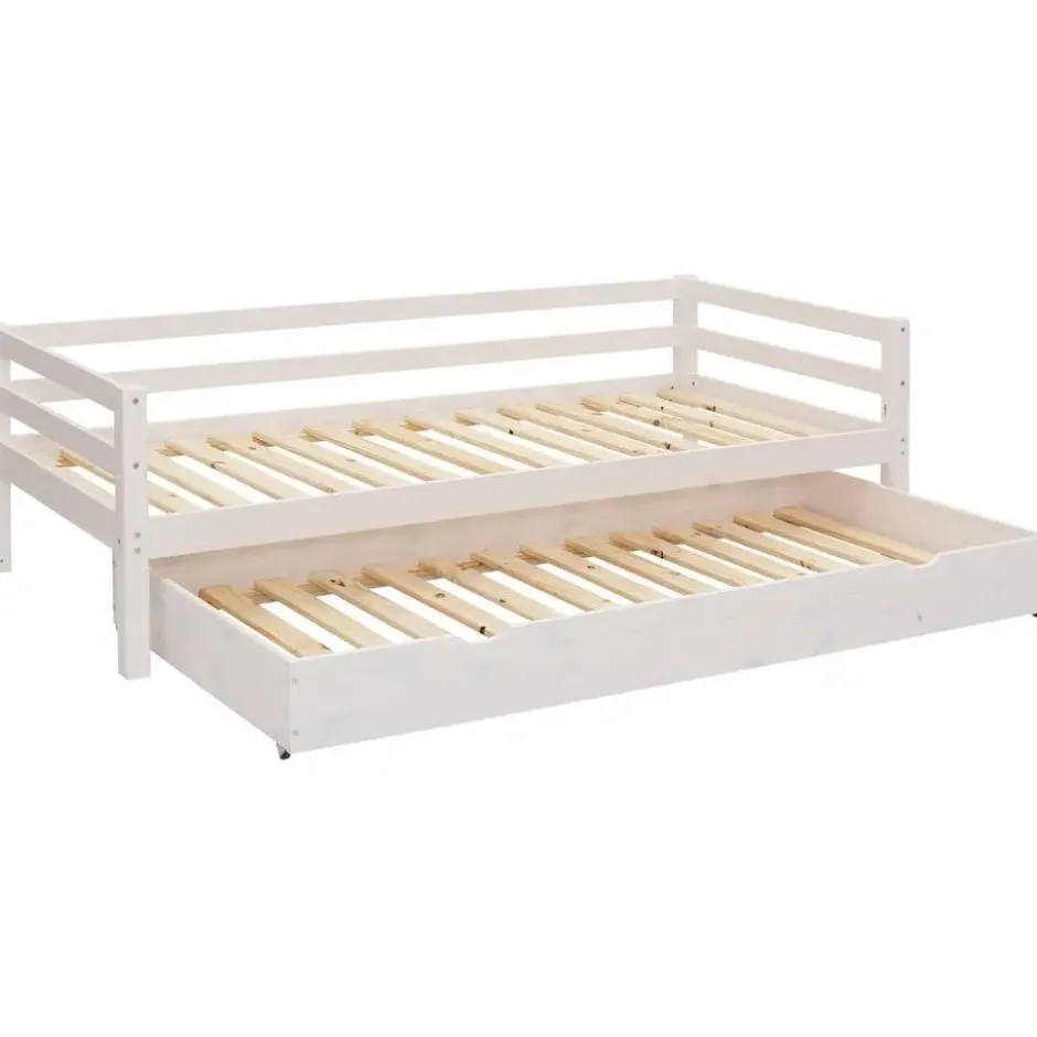 Alpi - Bed met bedlade 90x200 cm wit grenen
