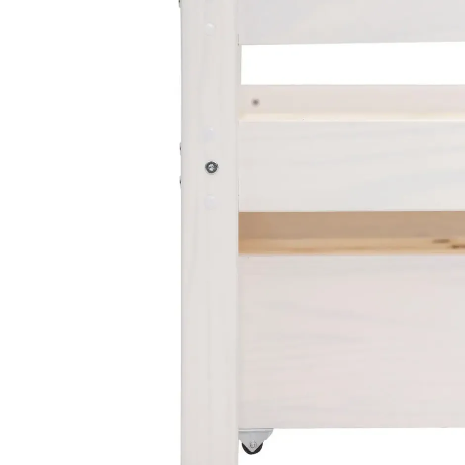 Alpi - Bed met bedlade 90x200 cm wit grenen