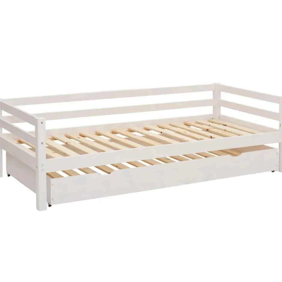 Alpi - Bed met bedlade 90x200 cm wit grenen