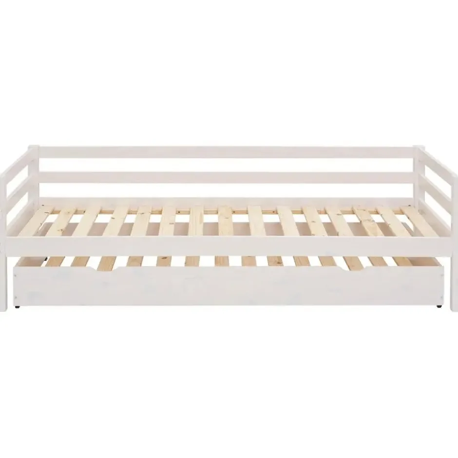 Alpi - Bed met bedlade 90x200 cm wit grenen