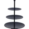 Alpina Etagere 3-laags - zwart - RVS - H36 cm - Serveerschaal