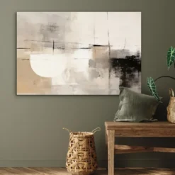 Aluminium Schilderij 120x80 cm Abstract - Kunst - Grijs