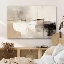 Aluminium Schilderij 120x80 cm Abstract - Kunst - Grijs