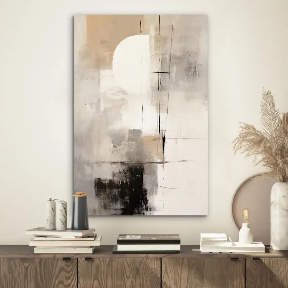 Aluminium Schilderij 40x60 cm Abstract - Kunst - Grijs