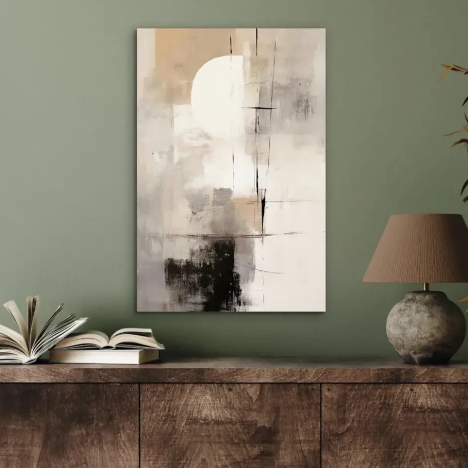 Aluminium Schilderij 40x60 cm Abstract - Kunst - Grijs