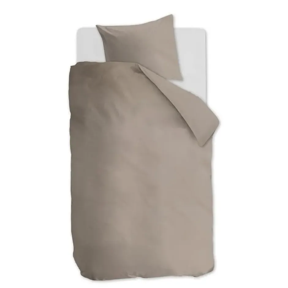 Ambiante Cotton Uni dekbedovertrek - 140x200/220 - Taupe