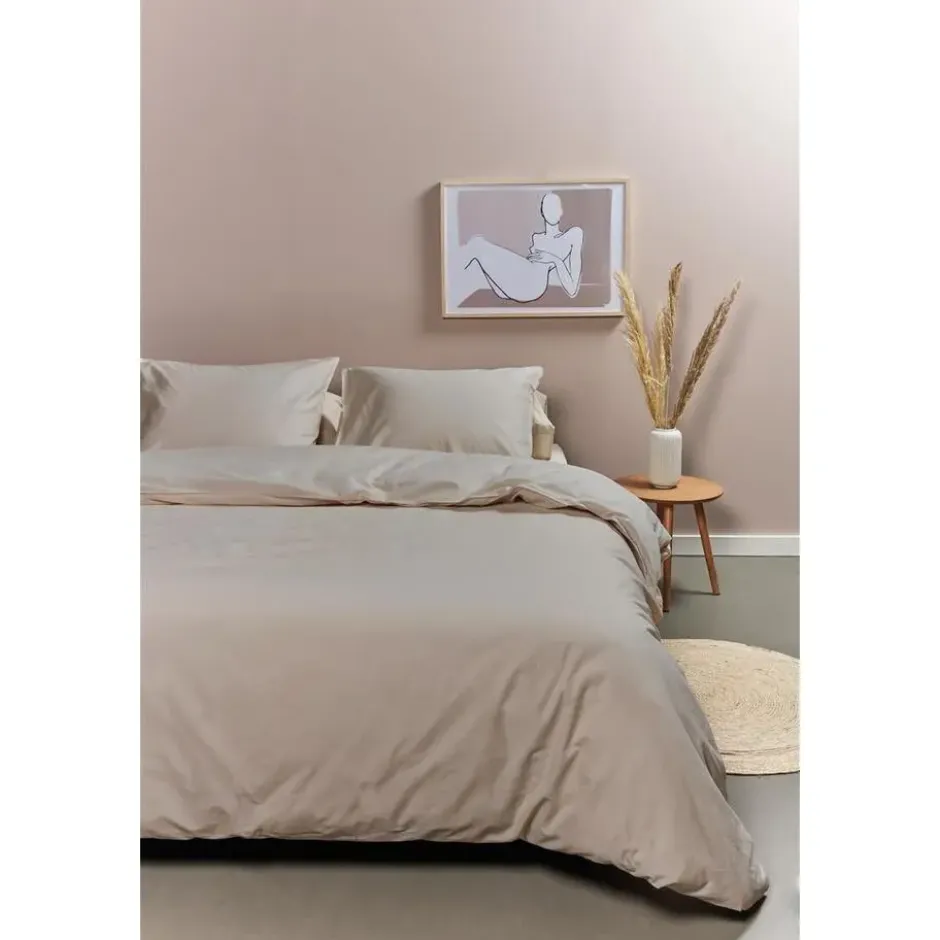 Ambiante Cotton Uni dekbedovertrek - 140x200/220 - Taupe