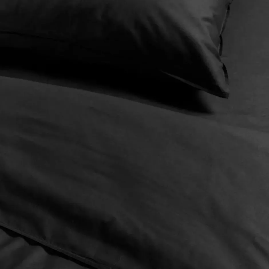 Ambiante Cotton Uni dekbedovertrek - 140x200/220 - Zwart