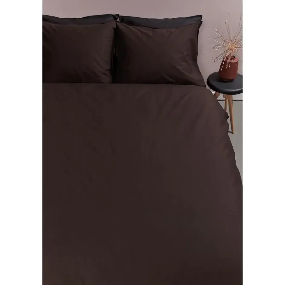 Ambiante Cotton Uni dekbedovertrek - 140x200/220 - Bruin