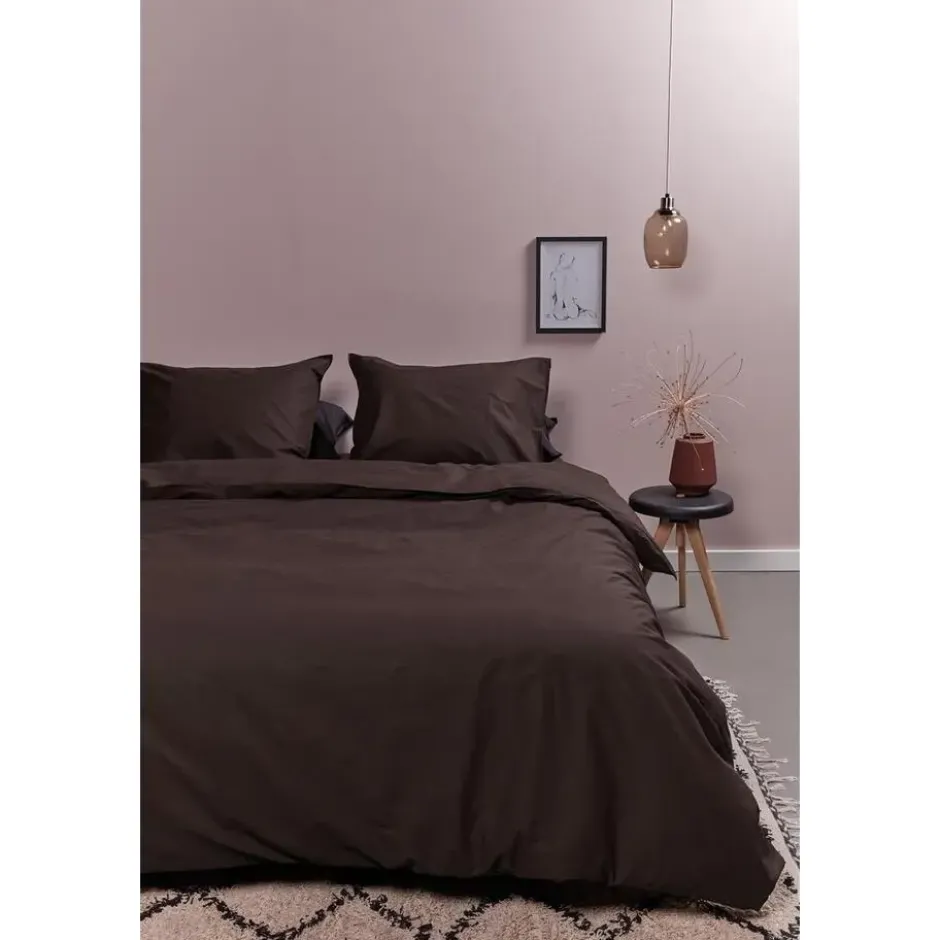 Ambiante Cotton Uni dekbedovertrek - 140x200/220 - Bruin